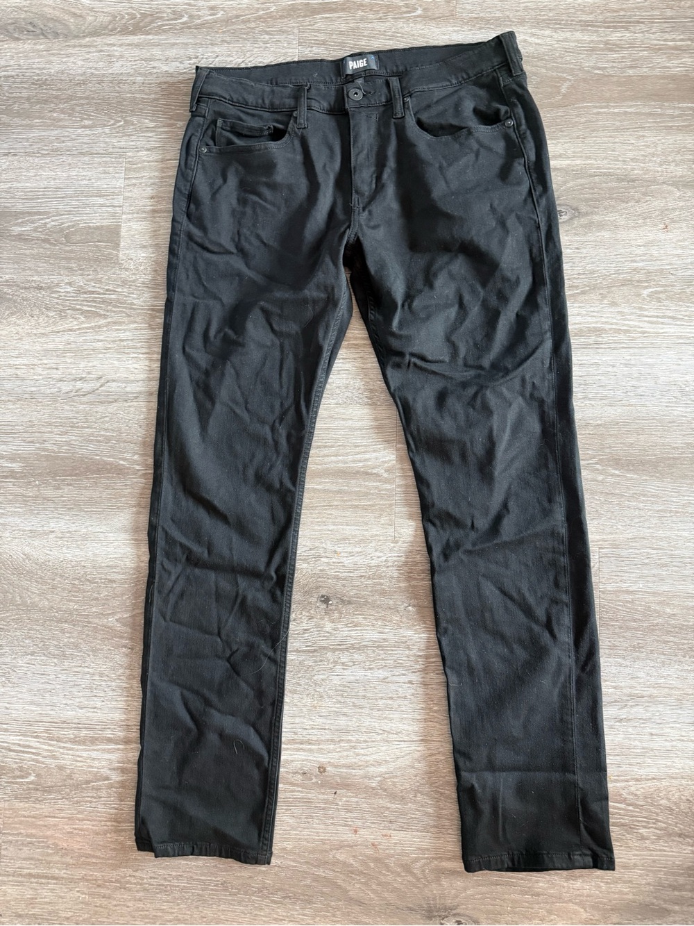 PAIGE Men's Slim Black Jeans - Clean Minimal Design